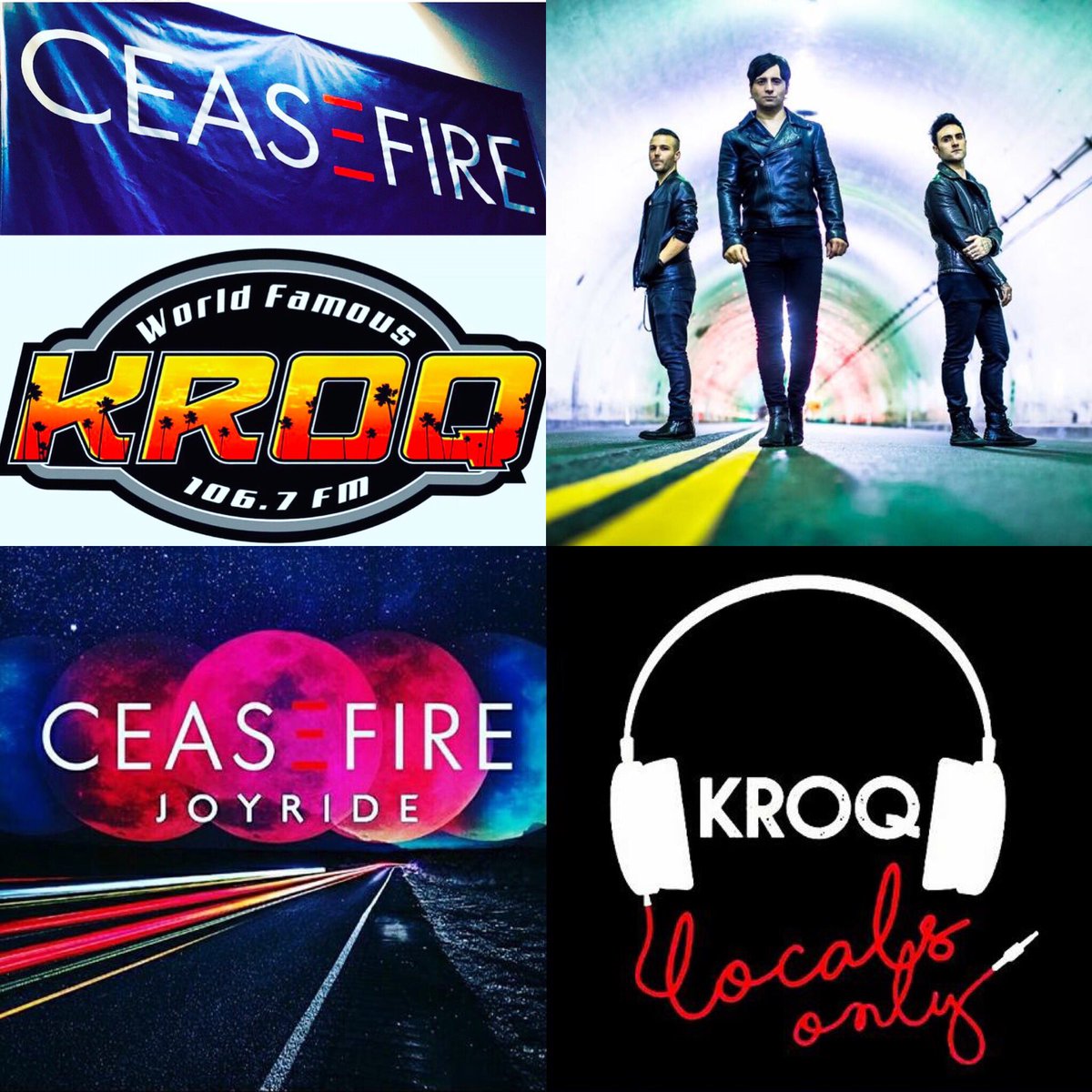 Ceasefiremusic's tweet photo. We are humbled and blown away that JOYRIDE has landed #1 for 3 weeks in a row on KROQ Locals Only! We love u all, thank u for the support❤️ https://t.co/yEUkG2wP1t
