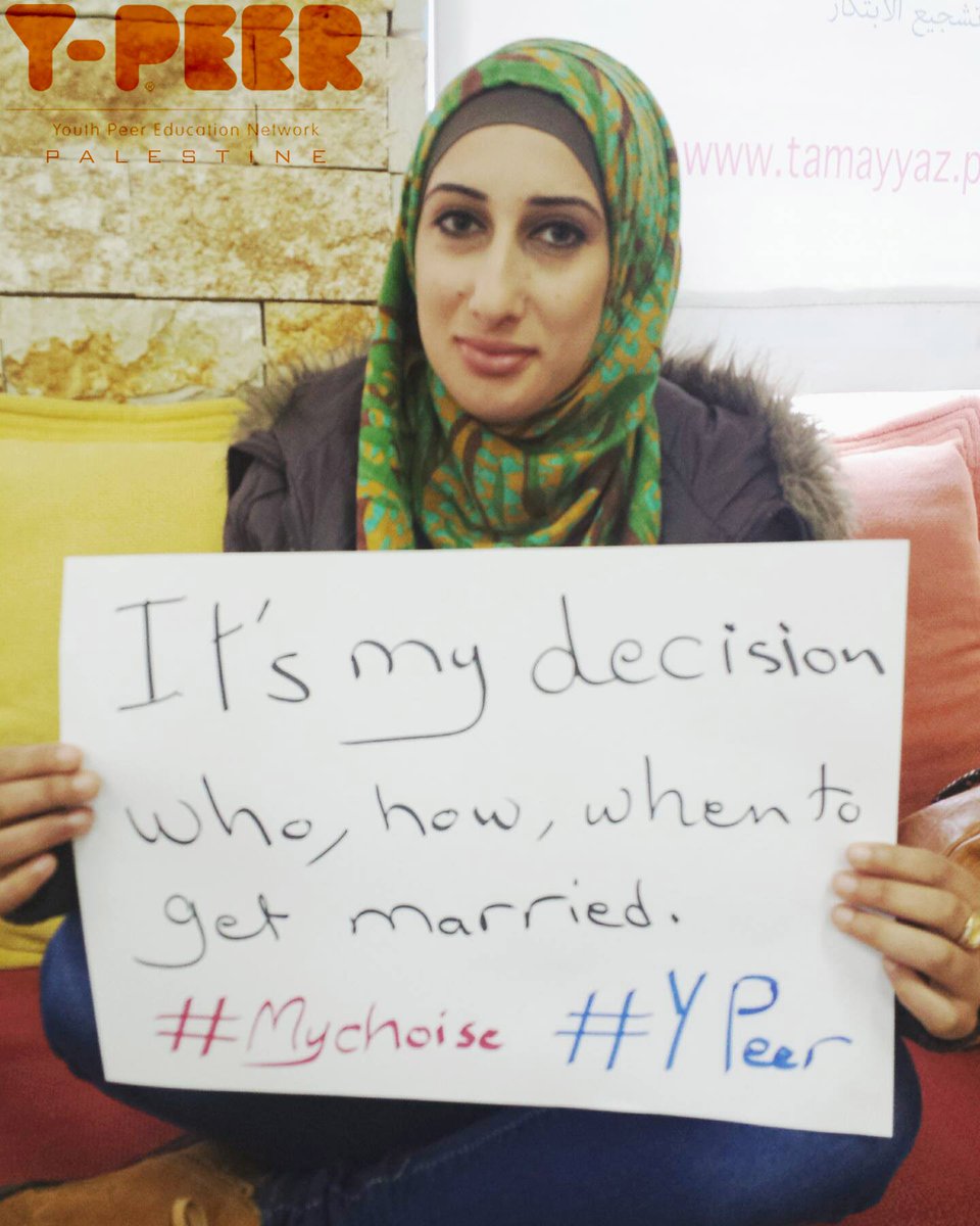 YPeerPal's tweet photo. "It's my decision who, how and when to get married"
#MyChoice #ypeer #ypeer_palestine https://t.co/dDuXR3J6db