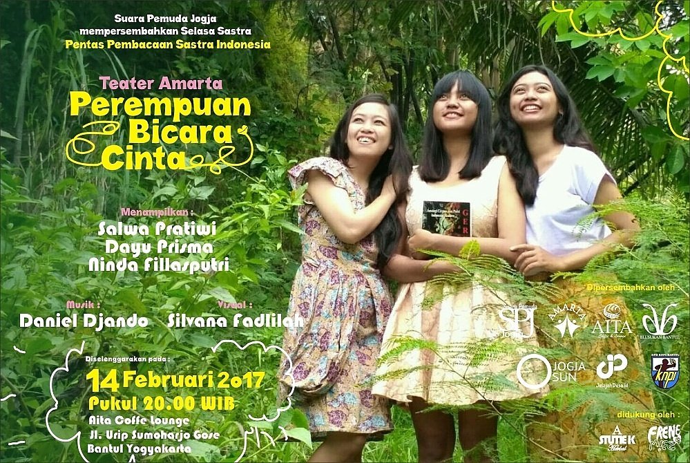 Selasa 14/2/2017 mulai pkl 19.00 wib #selasasastra "Perempuan Bicara Cinta" Oleh Teater Amarta di @AitaDonuts powered by <a href="/SuarPemudaJogja/">IG suarapemudajogja</a>