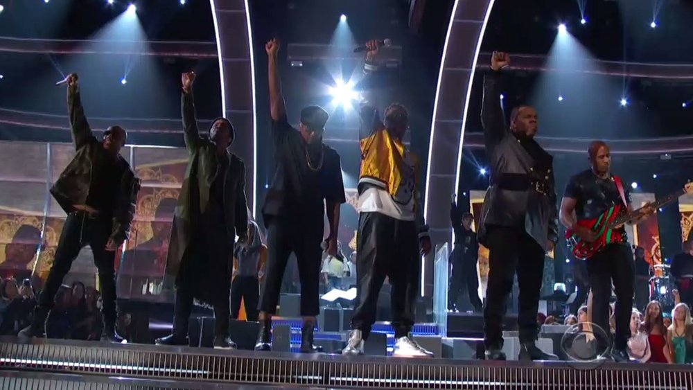 Variety's tweet photo. A Tribe Called Quest, @BustaRhymes call out "President Agent Orange" in politically-charged #GRAMMYs performance https://t.co/GD7USWe9rb https://t.co/6SCdTHWafa