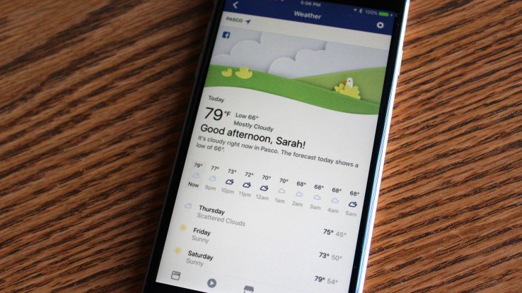 TechCrunch's tweet photo. Facebook can now replace your weather app https://t.co/lwkDx6XANi https://t.co/eQGZqMCBnz