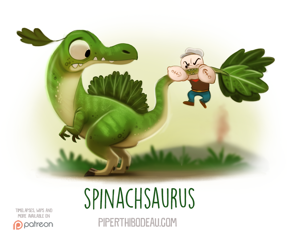 Cryptid_Create's tweet photo. Daily Paint 1545. Spinachsaurus https://t.co/ZzyJQljfOZ