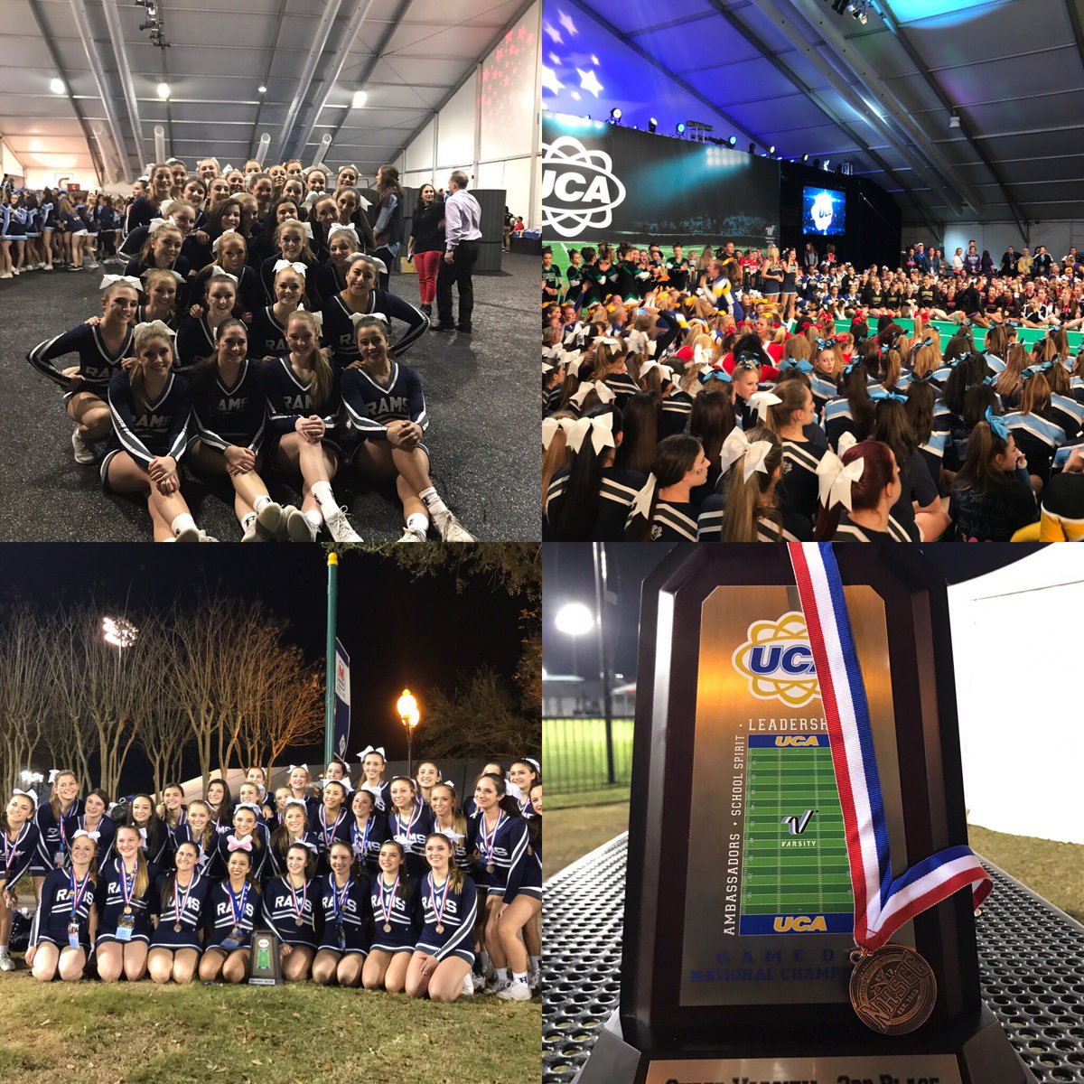 RAMSrhscheer's tweet image. The #RAMily is 3rd in the nation in the Super Varsity Game Day division with a #HitZero routine! #BELIEVE #NHSCC #UCAnationals  💙🐑💙🐑