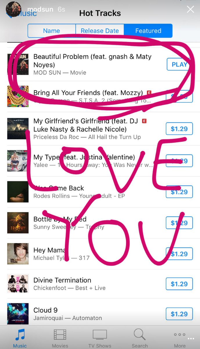 MODSUN's tweet photo. Thanks to yall,

#BeautifulProblem is featured on @iTunes hot tracks

please go spend that $1 if you can,
+
I'll gift 20 people who retweet https://t.co/BJQe5IS6dc