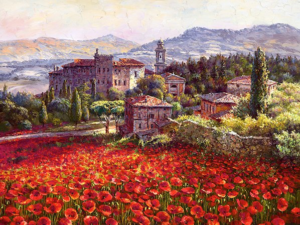 Sung Sam Park 'Sunny Siena' #landscape #painting