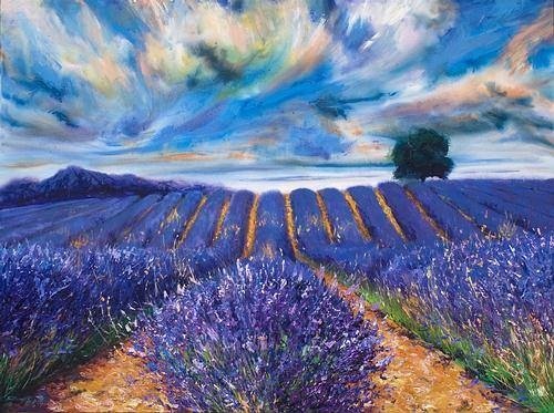 Vincent van Gogh 'Fields of Lavender' #landscape #painting