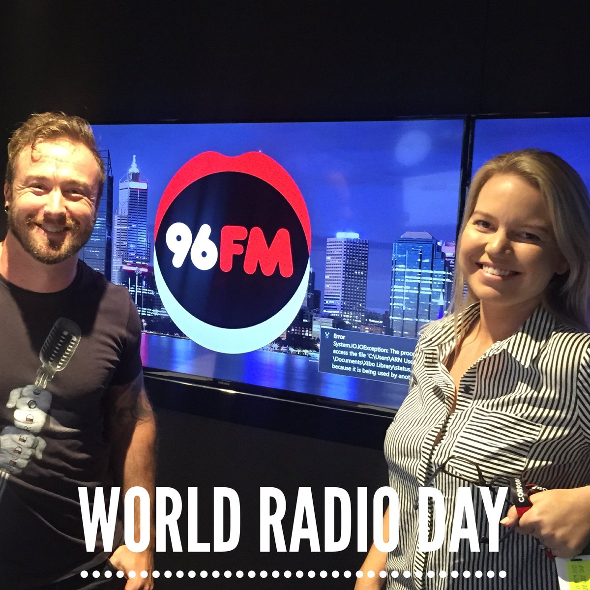 Madelaine_Burke's tweet photo. Happy #WorldRadioDay! I'm spending it reading #Perth news for @TerryDougie + @DHughesy &amp; @katelangbroek on @96fmperth. #lovemyjob #radionews https://t.co/AFuNLUJMfi