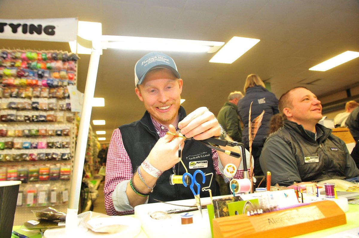 jardineflyfish's tweet photo. A great weekend at the BFFI in Staffordshire with the @FunkyFlyTying team, thank you for all those that stopped by! #flyfishing #flytying https://t.co/aXfn95onqK