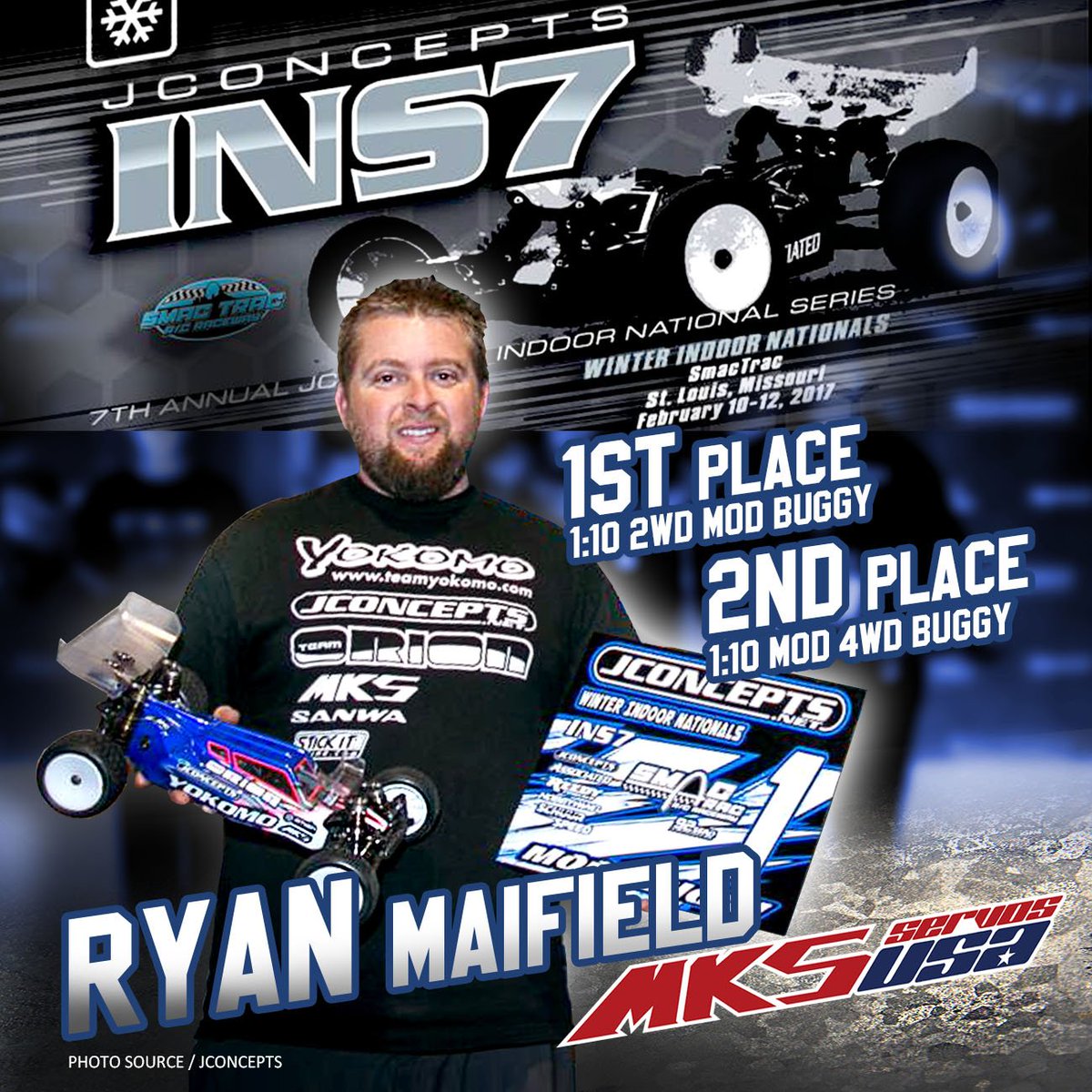 mksservos's tweet photo. Ryan Maifield at the 7th JConcepts Indoor National Series 2017.
#MKSservosUSA #MKSservos #MKSX6 #Ryan #Maifield #JConcepts #INS7 #buggy https://t.co/AQ3zu9J5JM