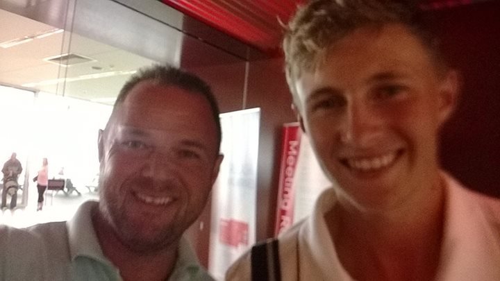 Funtimetony's tweet photo. Congrats @root66. Told you in Adelaide airport back in 2013 Ashes you would captain England :) #topbat https://t.co/uYCEBWOHvJ