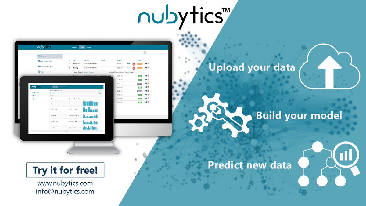 DtoKLab's tweet photo. #Nubytics: Simple&amp;Scalable Services for Data Analysis and Prediction. Extract knowledge on Clouds! Try it for free! https://t.co/Vk8cMFEwye https://t.co/XLtOYBMAAK