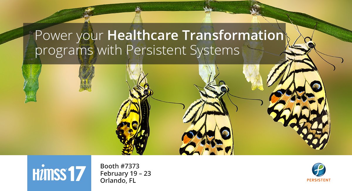 Persistentsys's tweet photo. Transform your care continuum w/ Persistent Systems!! Meet us @HIMSS, booth #7373 to learn more. #himss17 # @wareFLO #Engage4Health https://t.co/dDLdBdh2oT