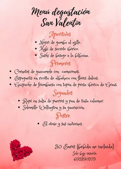 Disfruta de nuestro menú degustación con esa persona tan especial #SanValentin #Díadelosenamorados