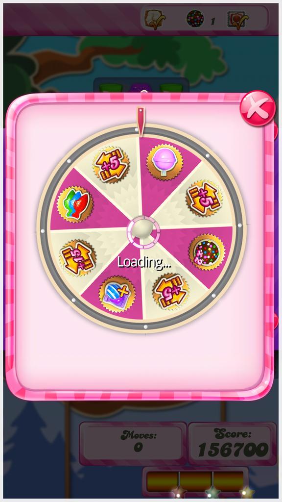 Rose_Maury's tweet photo. @King_Games A glitch. ..spinning for minutes. Used paid power candies to get here and now have to crash the level?😠 https://t.co/4KfKtS8slK