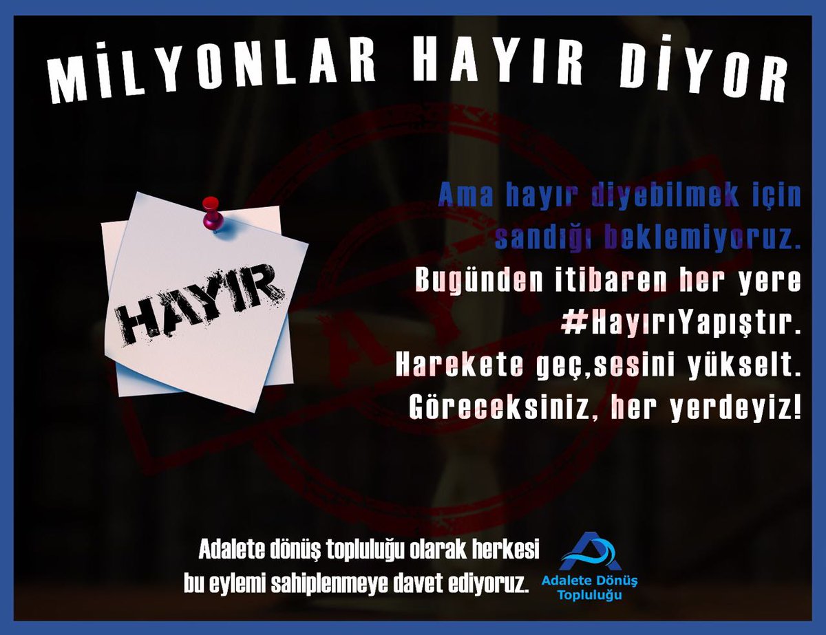 #HayırıYapıştır hareketini başlatan @guclumeclisp 'e Genç Hukukçular olarak teşekkür ediyoruz. Biz de varız.