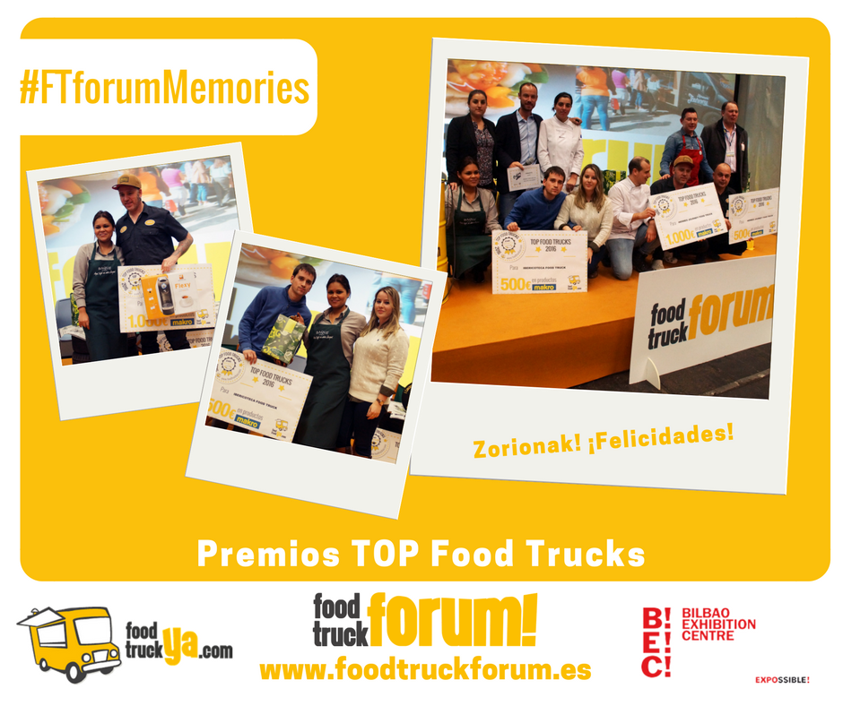 Foodtruckya's tweet photo. Premios #TOPFoodTrucks2016": @hermesjourney1, @MrBocataOficial, @Ibericoteca. @mad_decolores y @TabeGozo. #FTforum #FTforumMemories https://t.co/zRgLew3Iq6