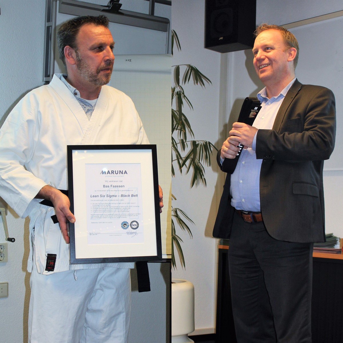 Collega Remko Kruisbeek had de eer om Bas Faassen van Royal Bel Leerdammer te certificeren. Gefeliciteerd met je Lean Six Sigma Black Belt!