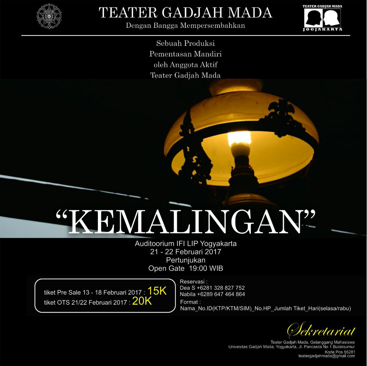 Saksikan pementasan "Kemalingan" | auditorium  IFI-LIP | 21&amp; 22 feb 2017 | pre sale 15k, ots 20k ~ info @rwidiwijaya