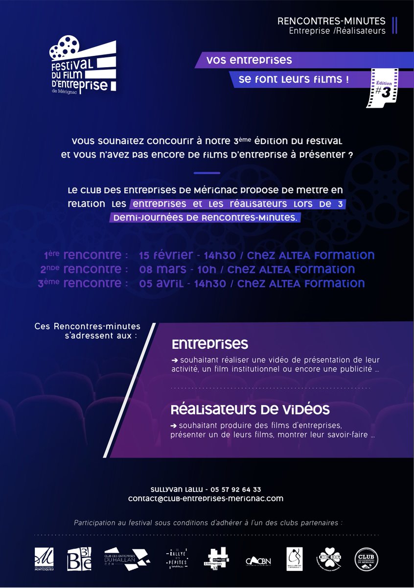 Vous aussi, faites votre film d'entreprise ! club-entreprises-merignac.com/news/4/20/925/… #CEM #FestivalduFilm d' #entreprise