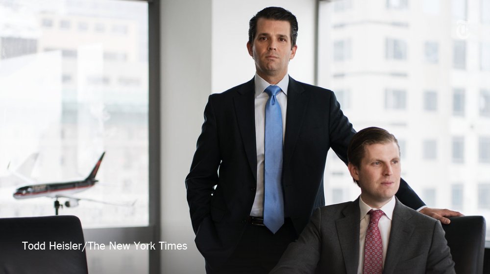 nytimes's tweet photo. Don Jr. and Eric say they'll expand the Trump Organization’s footprint, despite questions of conflicts of interest https://t.co/FA4xRTYXoE https://t.co/fzPQHkqUwY
