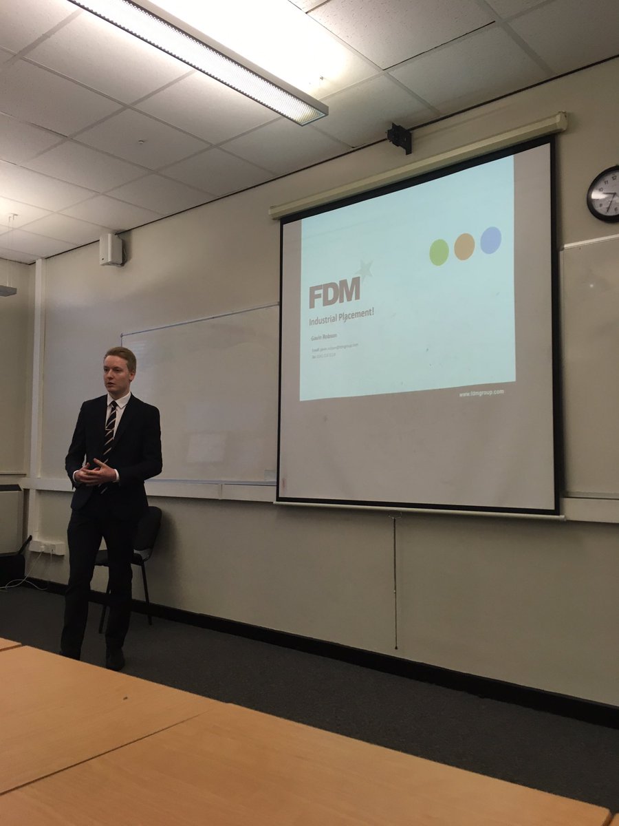 HannahMSDewar's tweet photo. Gavin giving the students of @gcutoday an insight into his Industrial Placement Year! 💁‍♂️💫#mondaymotivation #FDMCareers @FDMGroup https://t.co/DsGqXUxrp5
