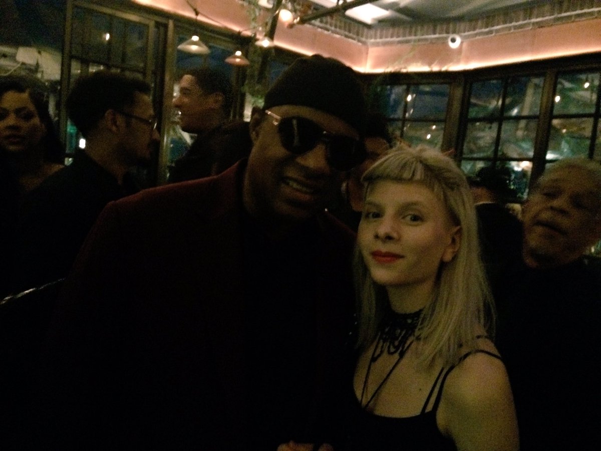 Met Stevie Wonder today. And he was wonderful ❤️🌿❤️ #grammys