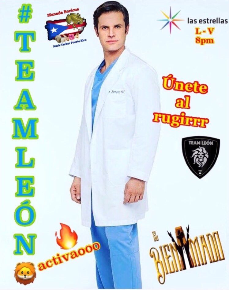 clgere's tweet photo. @Alex0596De #TeamLeón te invita a ser parte del Rugirr del León 🦁 L-V 8pm en #ElBienamado por el Canal de las estrellas ✨@MarkTacherPR https://t.co/nF6k5AKQvu