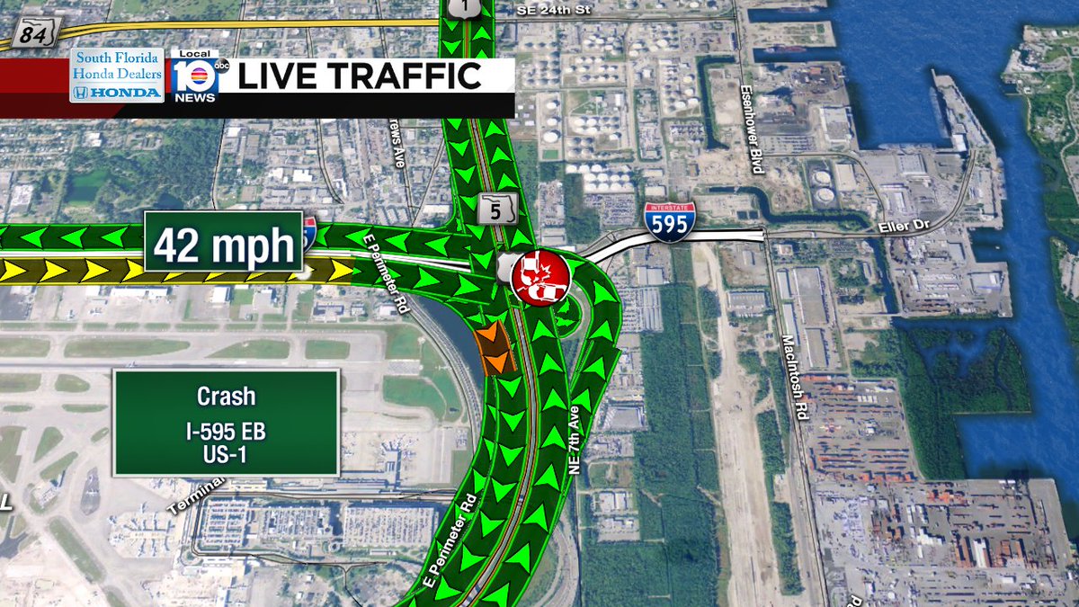 Crash on I-595 EB at US-1 #traffic https://t.co/94KhYTmRSe