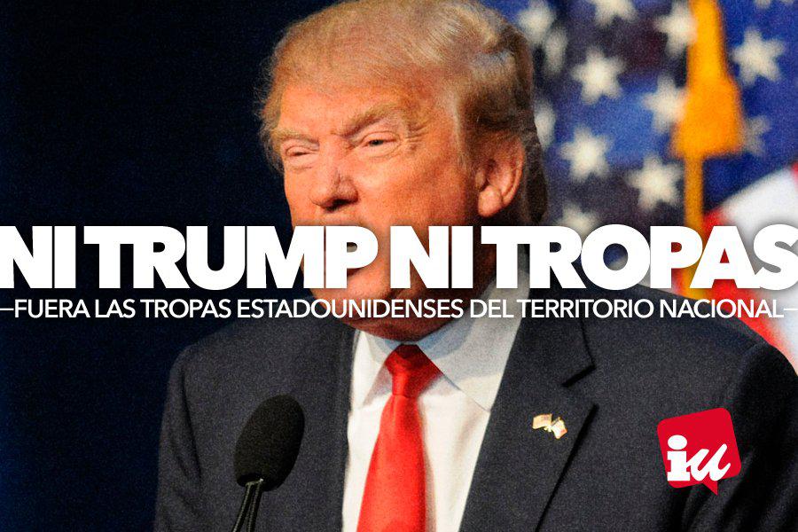 IU_Madrid's tweet photo. Lo dijimos con #ObamaGoHome, lo decimos con #NiTrumpNiTropas: No podemos ser cómplices del imperalismo que invade países para saquearlos. https://t.co/g5SjYgqDuA