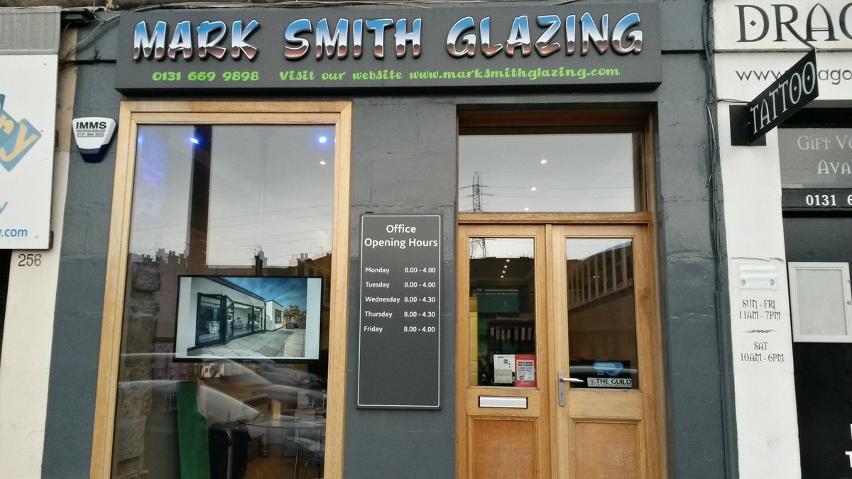 Next time you're #walking or #driving along #Portobello High St look out for our new TV in the office window showcasing our range of work