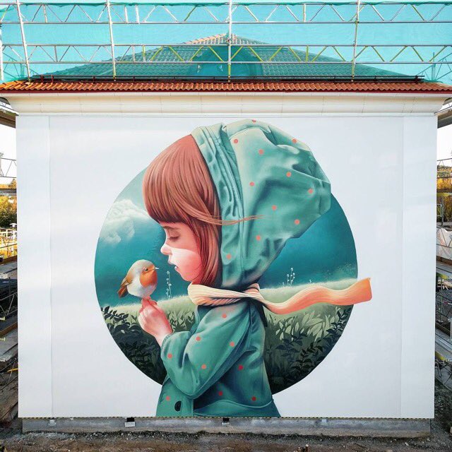 FranzoNetwork's tweet image. La delicatezza di "Making Friends", #murales dell'artista svedese #Yash, aka @linuslundin.
#innovatoriperpassione