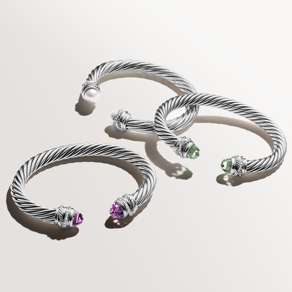DavidYurman's tweet photo. Layer several #DavidYurman #CableCollection bracelets with vivid gemstones to set
your stack apart. https://t.co/12fgBizW6D https://t.co/gbtx7Jbd3Y