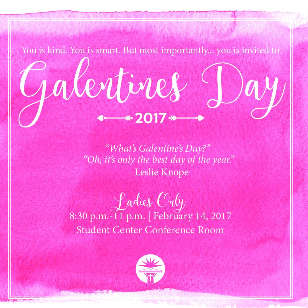 NGreenvilleUniv's tweet photo. Ladies, don't miss out on the best day of the year! #weareNGU #galentinesday https://t.co/XRP9boxAKN