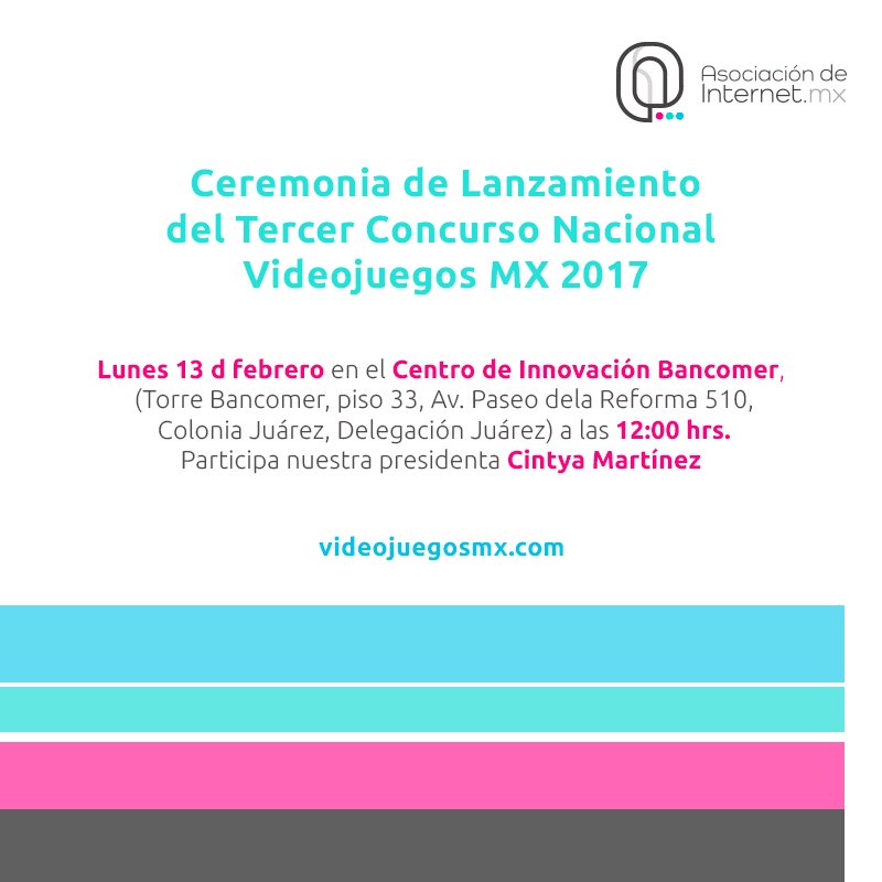 Asoc_InternetMX's tweet photo. .@BBVABancomer Acompaña a @martinezcintya, hoy en la Ceremonia de Lanzamiento del Tercer Concurso Nacional Videojuegos MX 2017. https://t.co/Lt7knieDDD