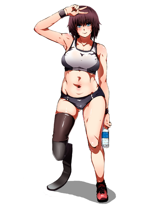 前回の義足選手ちゃんに色塗りました。 