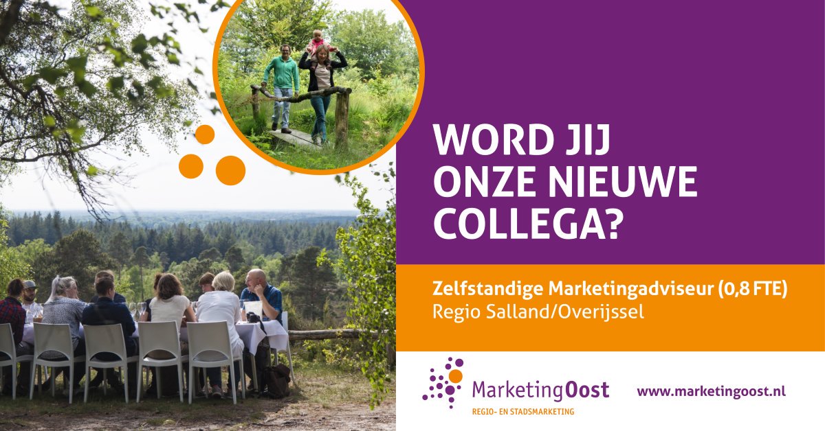 Nog vijf dagen om te reageren. Wie wordt onze nieuwe Marketingadviseur? #vacature #jobalert #marketing #communicatie marketingoost.nl/nl/werken-bij
