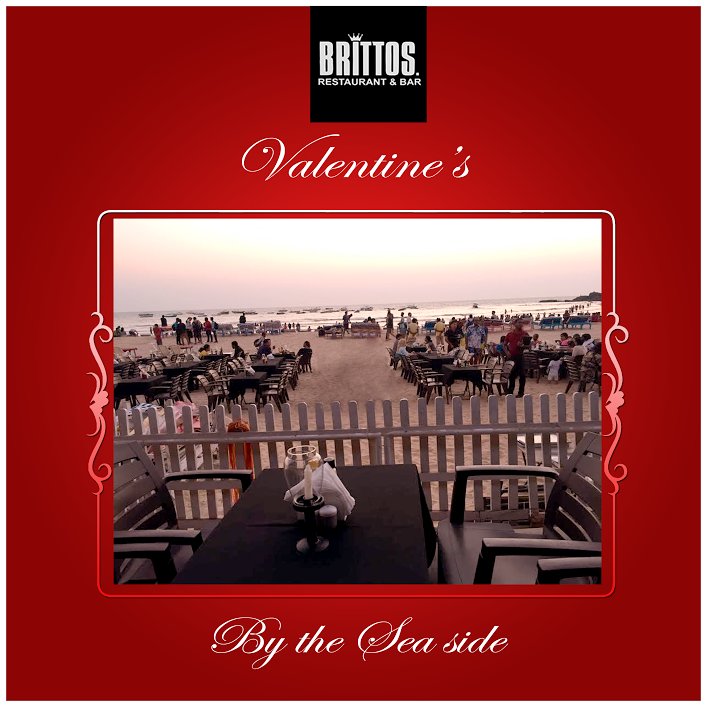 Brittos_Goa's tweet photo. Celebrate this years #ValentinesDay with your loved one enjoying the #SunsetInGoa on #BagaBeach at #Brittos https://t.co/7jqETs5Zew
