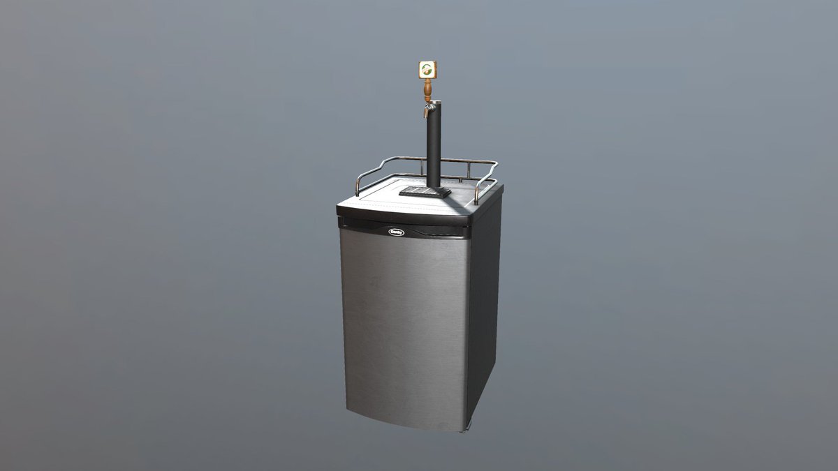 MattHegmann's tweet photo. I modeled a kegerator because it means a lot to me okay #3dart #gamedev https://t.co/3w2819mrC1