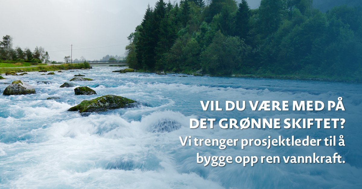 Vi søker dyktig prosjektleder. Les mer her - bit.ly/2lwM1kB  
 #vannkraft #renenergi #grønneskifte #grønnjobb
