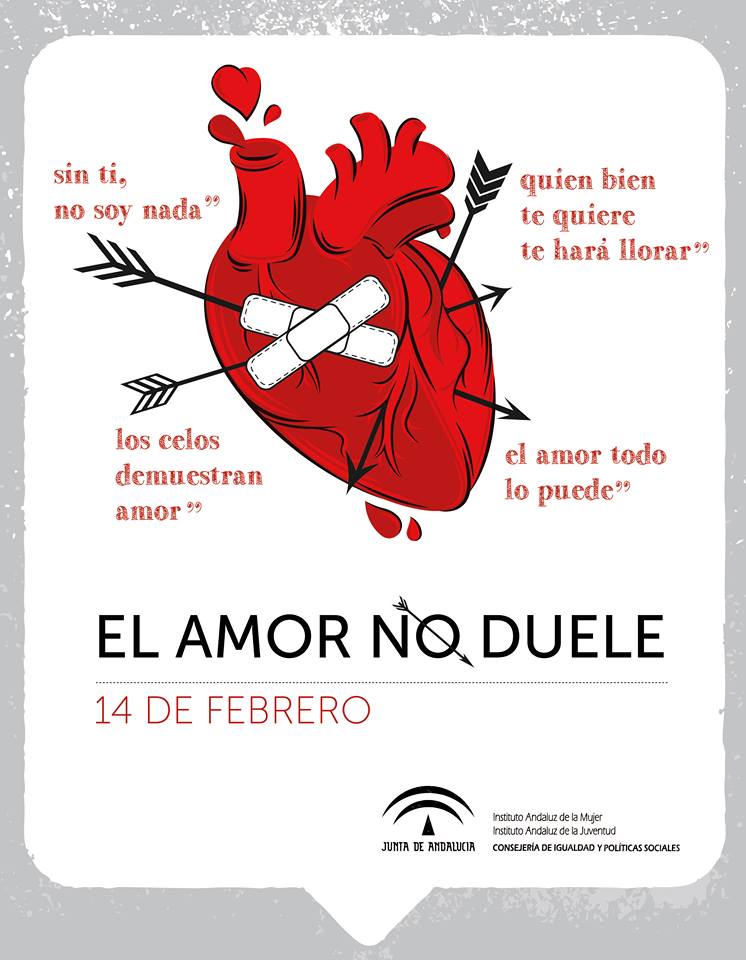 unisevilla's tweet photo. Se acerca el #14deFebrero y @JuntaInforma  impulsa la campaña #ElAmorNoDuele ❤️ https://t.co/q5JfYbifwN https://t.co/CqQwWDAqfZ