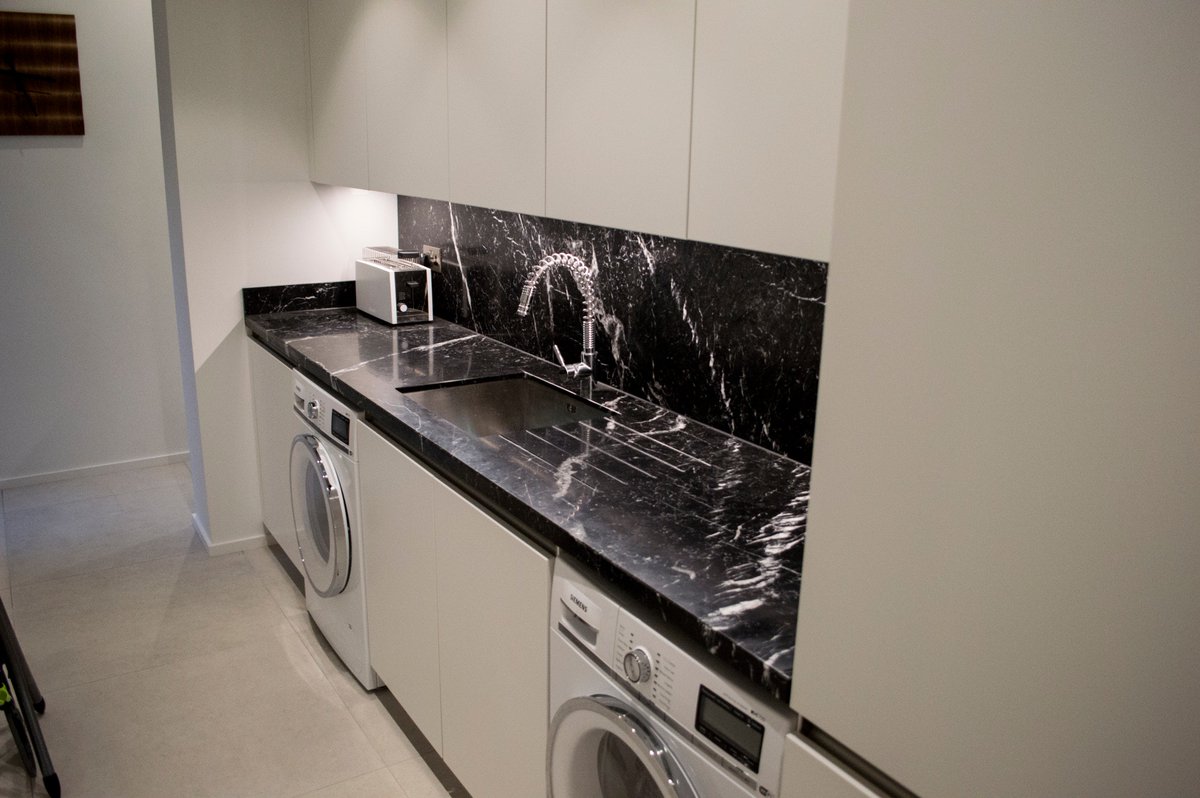 ImperiumStone's tweet photo. Most Recent Job in Nero Marquina Marble #utility https://t.co/QryVR5hWxv