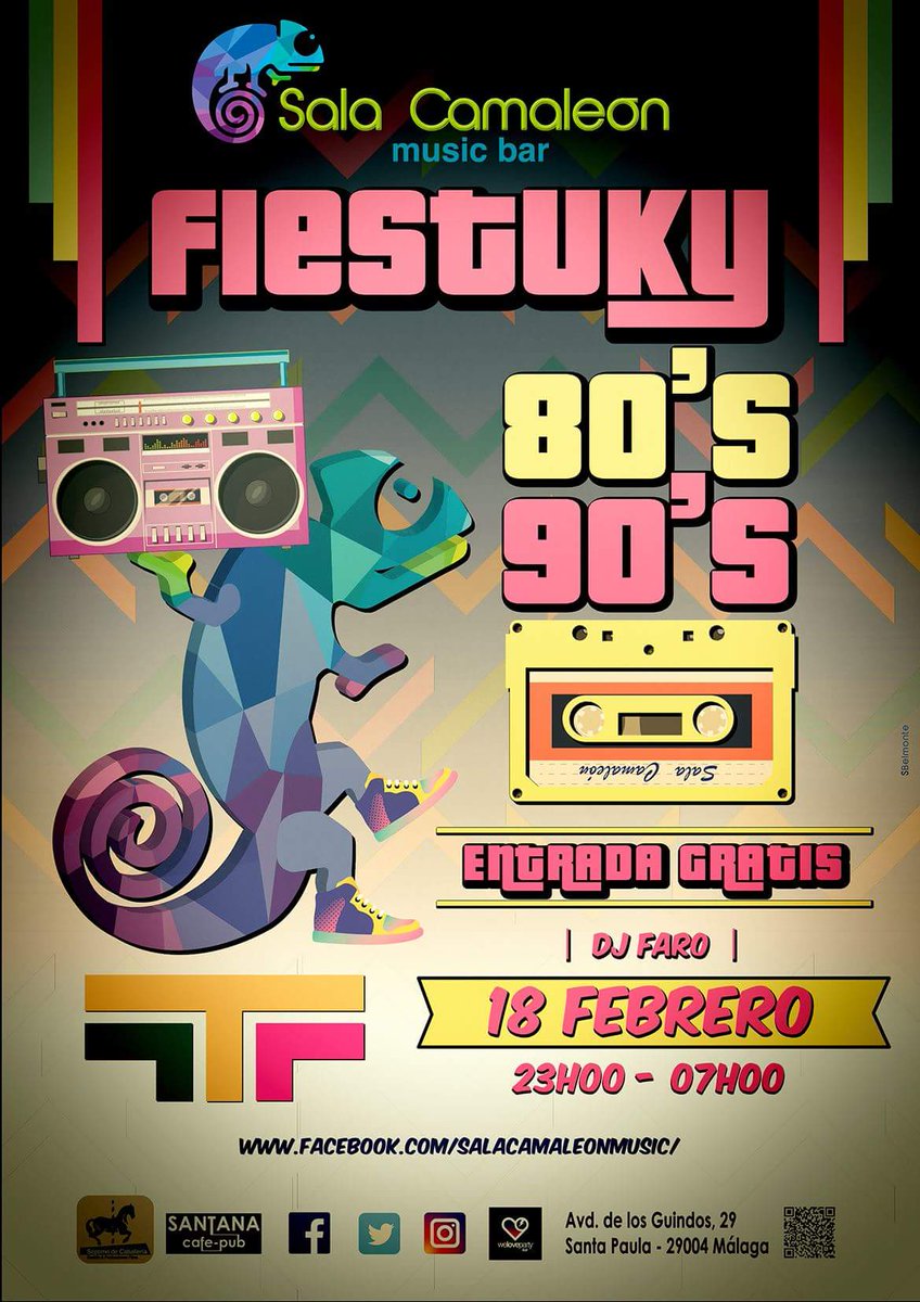 Camaleon_Music's tweet photo. Próximo sábado fiesta 80' y 90' en Sala Camaleón!!!!
Vente a bailar!!!
@ArteRubio @manuelvalenzuei @SBelmonte7 https://t.co/iddFoPMJrP