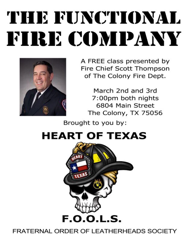 HOTFOOLSTEXAS's tweet photo. Come join us for our General Meetings March 2nd &amp; 3rd. Presentation by Chief Thompson https://t.co/qkmvzoTKeb
