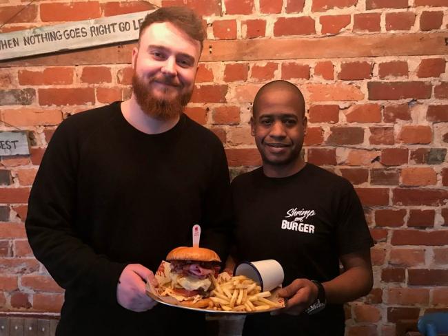 Could this <a href="/ShrimpBurgerCo/">Shrimp and Burger</a> creation be the country's best? Bedford Place-based restaurant is competing for the prize bit.ly/2ko86AL