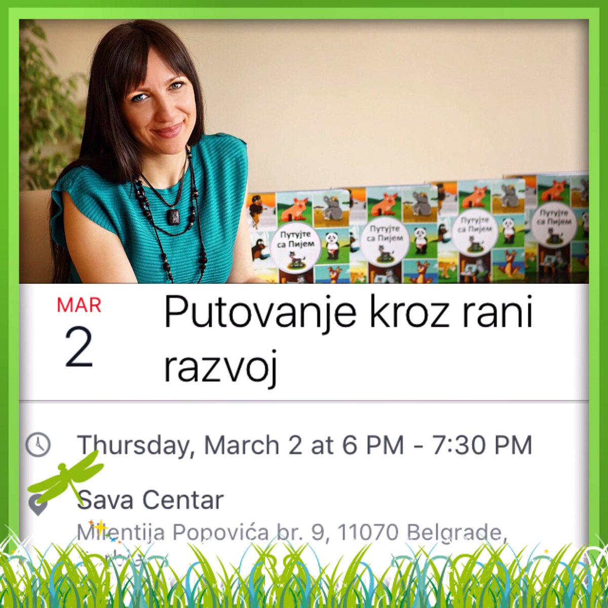 Panel predavanje o značaju ranog razvoja. Čekamo vas 2. marta. 💚

Više na FB Eventu --> facebook.com/events/1860087…