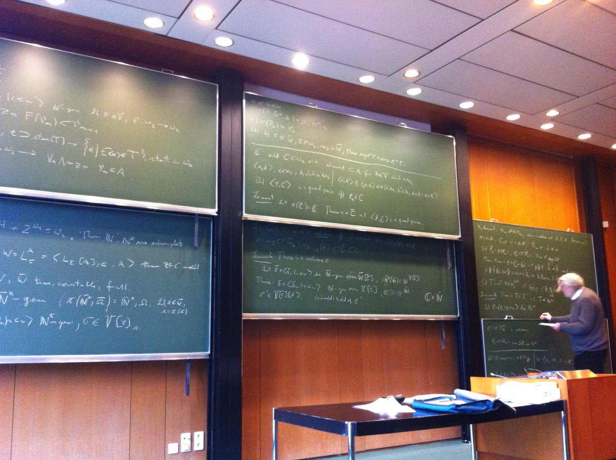 settheorytalks's tweet image. Opening lecture of the triennial Set Theory meeting in @oberwolfach:
"Subcomplete Forcing" by Ronald B. Jensen.