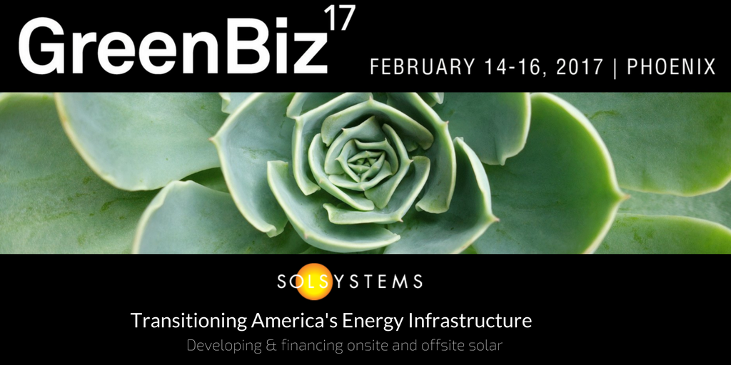 Sol_Systems's tweet photo. Are you at #Greenbiz17? #MeetSol to discuss onsite and offsite #solar energy options. Let's chat - pr@solsystems.com https://t.co/4ukleWZUDH https://t.co/XqTggBqlrb