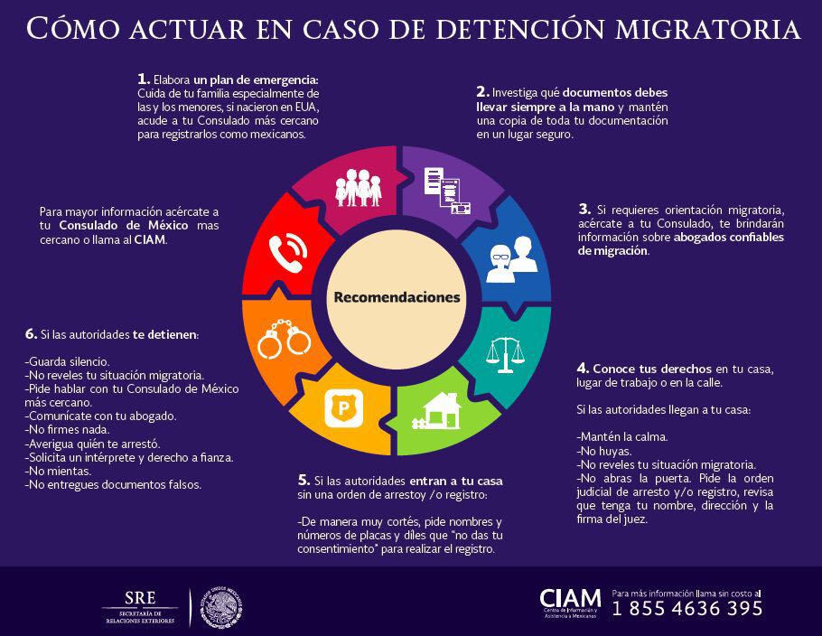 nachoperaltacol's tweet photo. En caso de detención #migratoria en los EUA, comunícate al 1855 4636 395 y sigue estas recomendaciones de la @SRE_mx 

#PasaLaVoz https://t.co/tZN0r0bsgi
