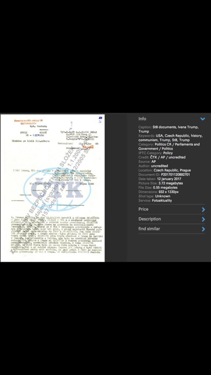 funder's tweet photo. #BREAKING Docs:Trump was spied on by the Soviet Secret Service in Prague

#trumprussia #resist #trumpleaks #theresistance #trump #muslimban https://t.co/DN6oL6UKuf