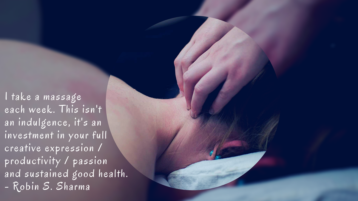 massagenerd's tweet photo. I take a massage each week. This isn't an indulgence, it's an investment in your full creative expression/productivity/passion.... https://t.co/j5k87zVTQh